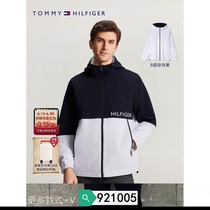 Dingxi more trendy brand jackets 78JA139 mens 24 spring and summer color matching new hooded single and double-sided wear printing