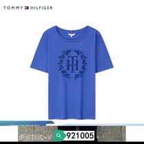 Dingxi more trendy brands XW0XW02393 comfortable hollow embroidered pure cotton badge T-shirt casual simple round neck short