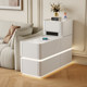 Light Luxury Small Apartment Living Room Sofa Side Table Armrest Cabinet with Light and Socket, High-End Multifunctional Side Cabinet Storage Cabinet