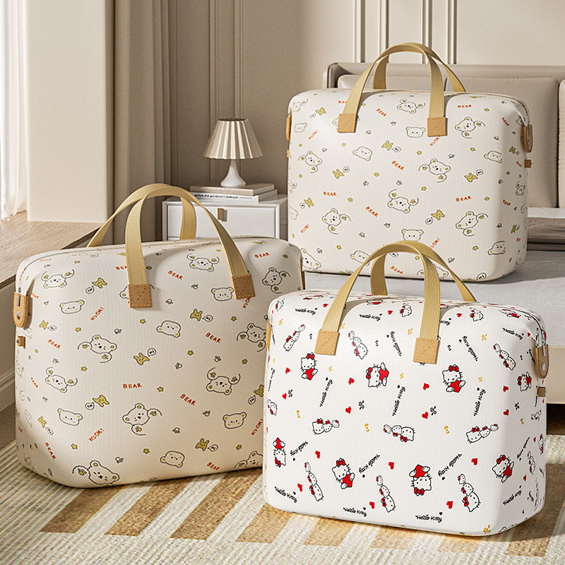 Cartoon Kt Quilt Storage Bag, Thickened Non-Woven Fabric Moving Packing Bag, Large Capacity Quilt Bag for Kindergarten