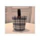 Fashionable and Simple Plaid Korean Canvas Bucket Bag, Casual and Versatile Mommy Bag, Thickened Lunch Box Bag, Handbag