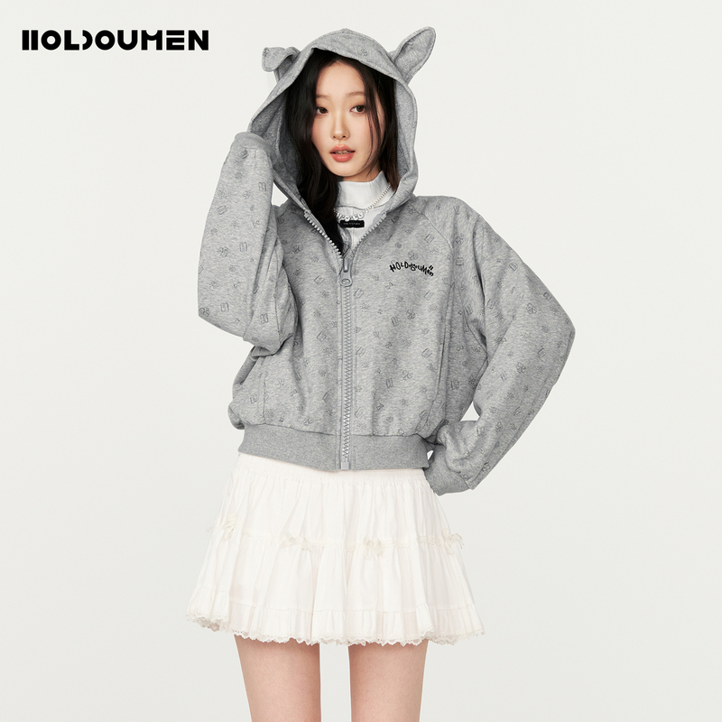 Holdoumen26 Autumn Daily Series Full-Print Hooded Sweatshirt Holdoumen26 Autumn Daily Series Full-Print Hooded Sweatshirt