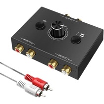 Two in and one out red and white audio switcher lossless audio source conversion switch splitter 2 in and 1 out sound