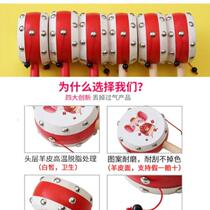 Rattle baby toy chewable hand-cranked wave drum baby wooden sheepskin traditional children newborn boys and girls