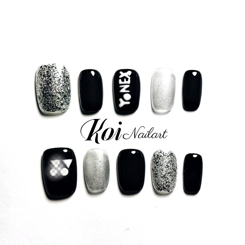 [Minton Elements] Casual Black Manicure Short Ballet Nails Wearable Nails Trendy Temporary Nails Removable