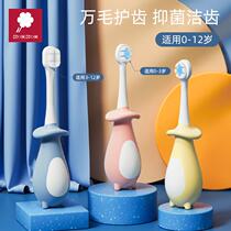 Amy Amy Cartoon Thousand Hair Toothbrush Baby Penguin Shape Double Pack Spot Mouth Guard Soft Hair Childrens Toothbrush
