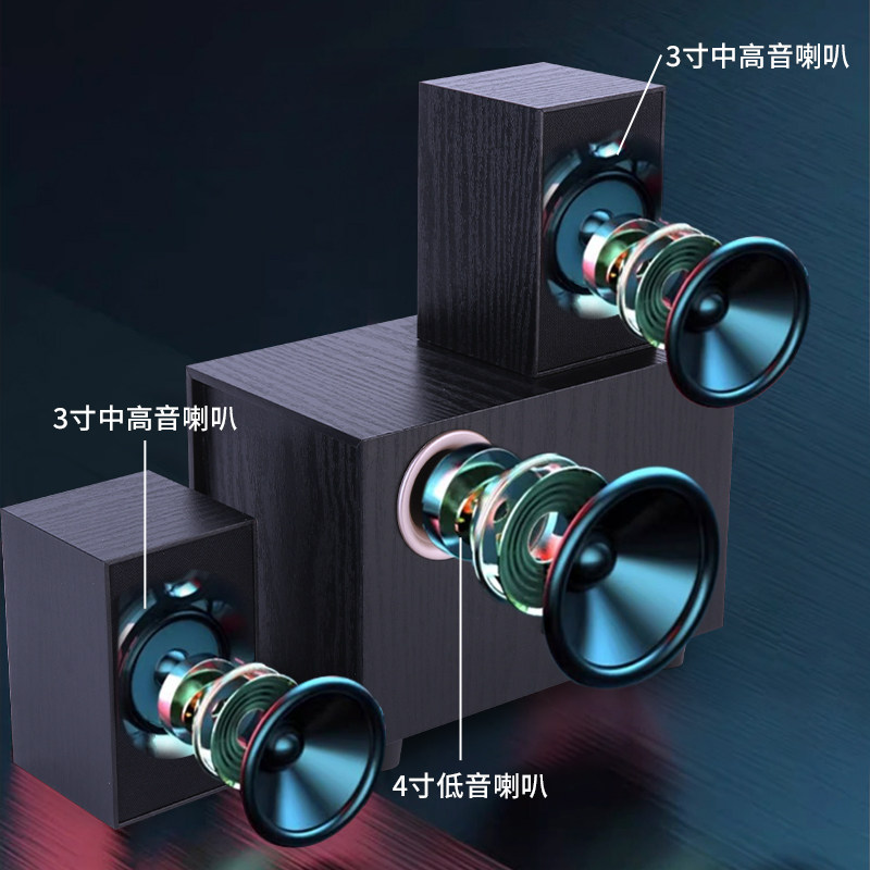 New Packaging Old D7 Subwoofer USB Computer Speaker Subwoofer 2.1 Speaker System 3inch Speakers Satellite Sound