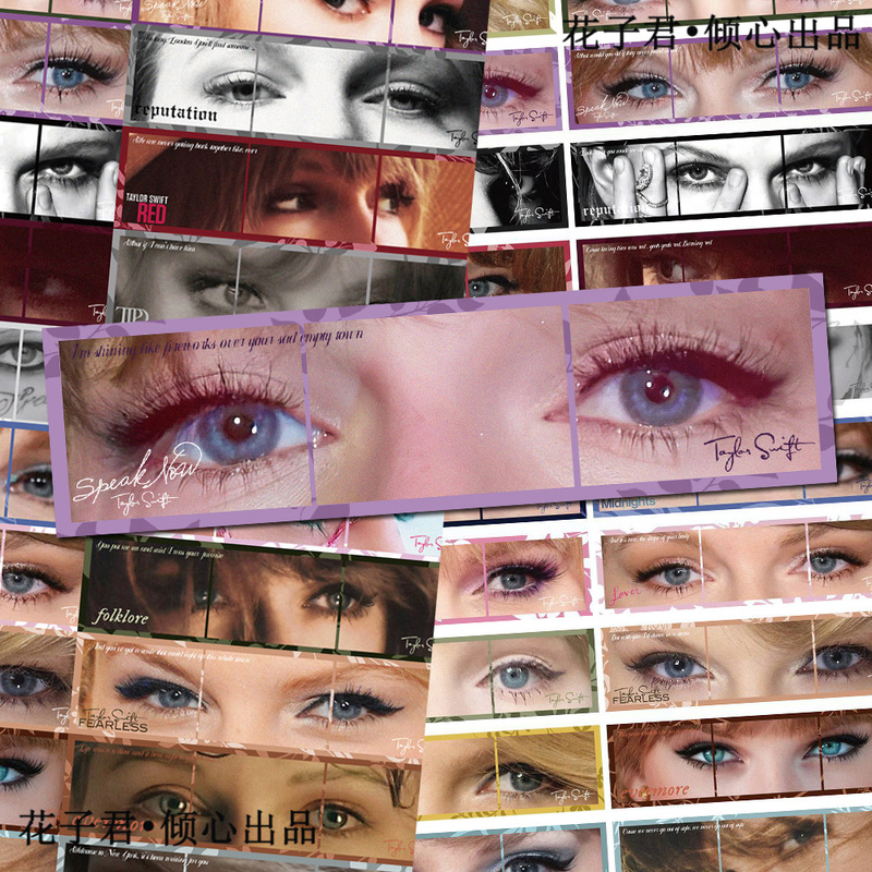 30 Pieces of Taylor Swift Eye Bookmark Cards, Featuring the Gaze of the European and American Singer, Exquisite Paper Cards for Reading Markers