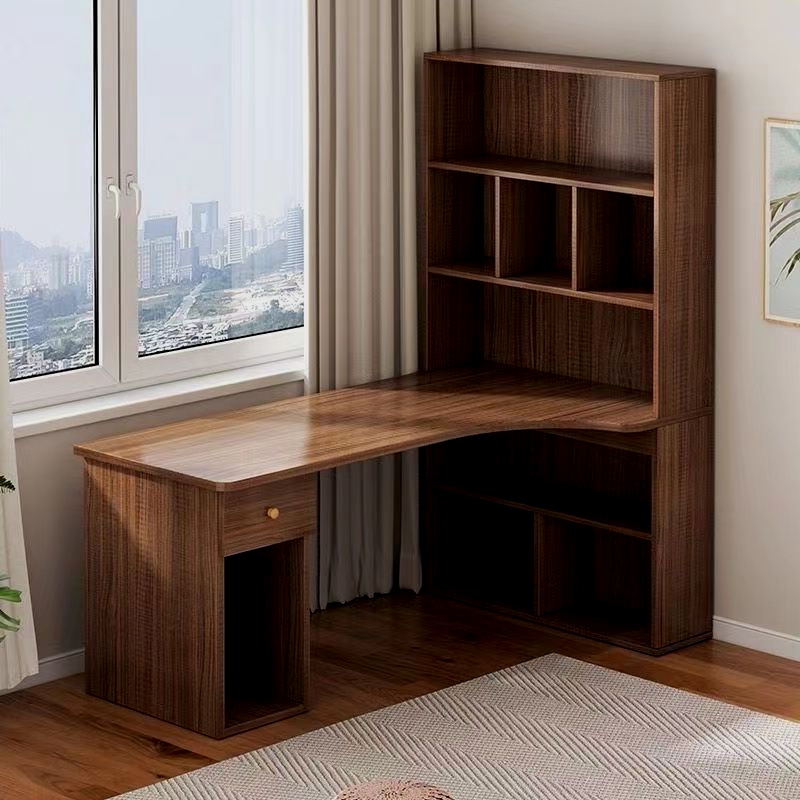 Corner Desk Bookshelf Integrated Table Home Desktop Computer Desk Bedroom Corner Desk Student Bookcase Writing Desk