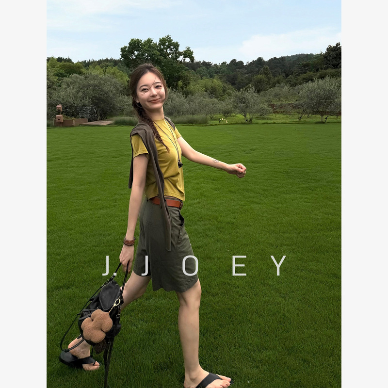 J.Joey “Silk Cotton T” Versatile Slimming Mulberry Silk Wool Cotton Soft and Smooth Short-Sleeve B604015