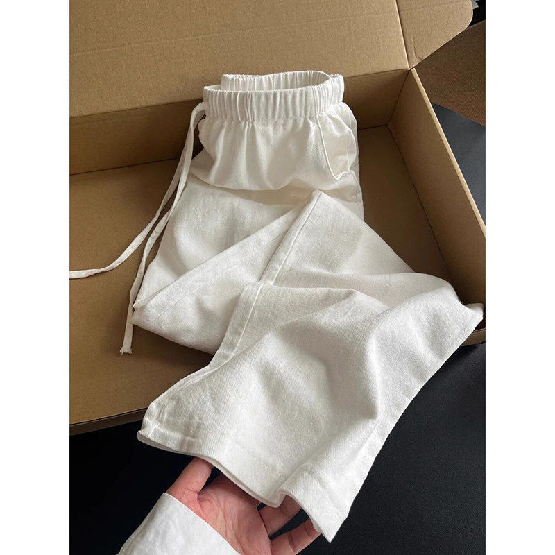 White Old Money Style Breathable Linen Pants for Men, 2026 New Summer Loose Cool Straight-Leg Cotton-Linen Casual Pants