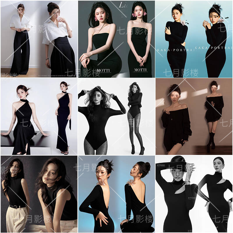 Studio Photography Themed Clothing with an Elegant and High-End Feel, Vintage Black Portrait Theme, Personal Art Photo Shooting Clothing