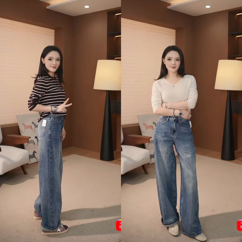 [Upgraded Version of Magic Pants] 12.8 oz Ultra-Stylish Loose Wide-Leg Jeans Cl5920-Cj