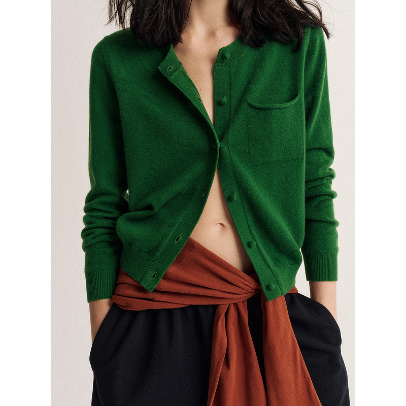 Jian01 Inhug/Soft and Lightweight Wool and Cashmere Knitted Cardigan for Women, Round Neck, Single-Breasted, Slim-Fit Sweater Jacket Jian01 Inhug/Soft and Lightweight Wool and Cashmere Knitted Cardigan for Women, Round Neck, Single-Breasted, Slim-Fit Sweater Jacket