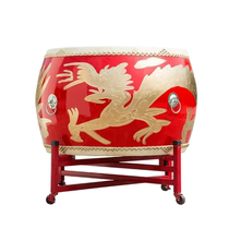 Cowhide drum big drum dance hall drum Yangko war drum adult and childrens performance beating dragon drum Chinese red majestic gongs and drums