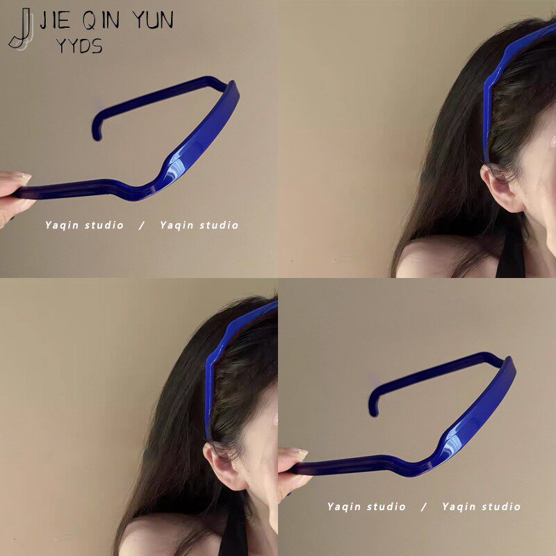Sapphire blue! Minimalist square headband! French-style headband, niche design, same style as popular hair clips on social media.