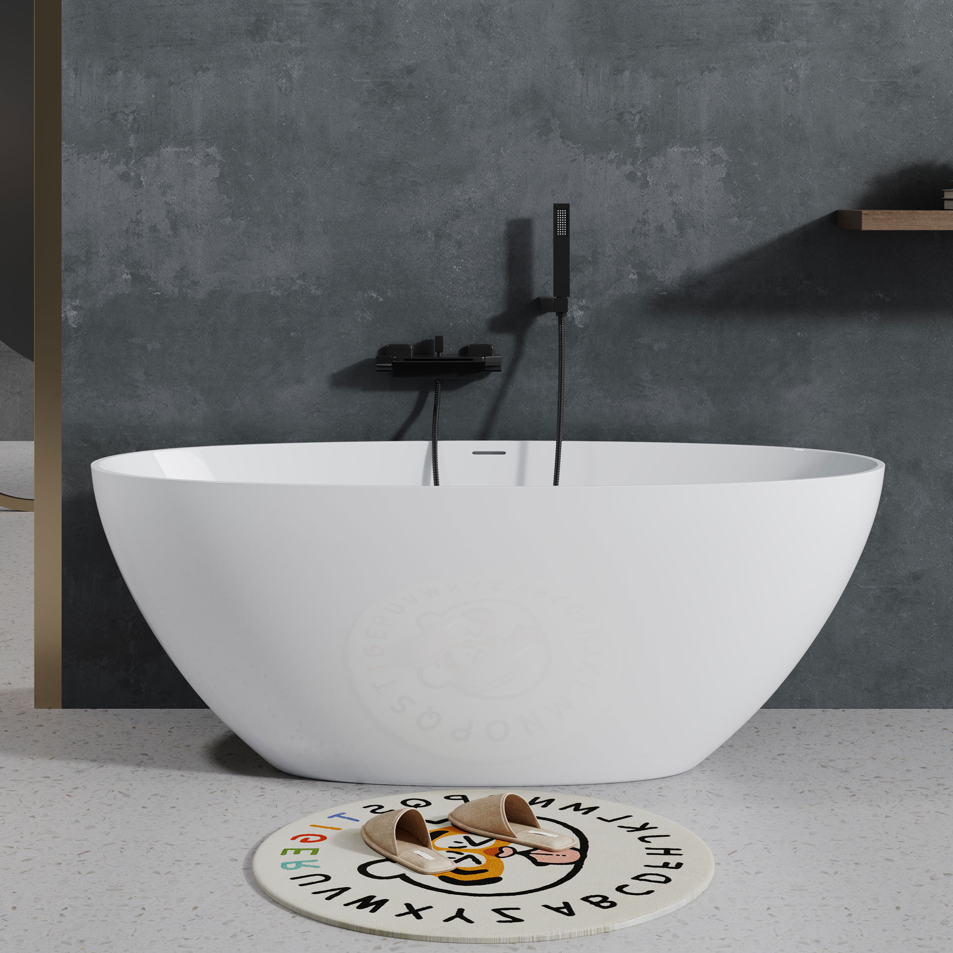 精致弧线：椭圆型人造石浴缸引领家居新潮流