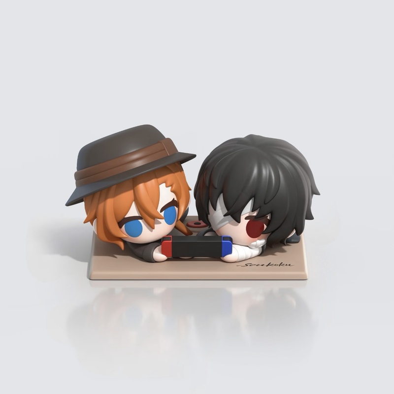 Bungo Stray Dogs Osamu Dazai Nakahara Chuuya Phone Stand Anime Merchandise Q-Version Figure Desktop Ornament Bungo Stray Dogs Osamu Dazai Nakahara Chuuya Phone Stand Anime Merchandise Q-Version Figure Desktop Ornament