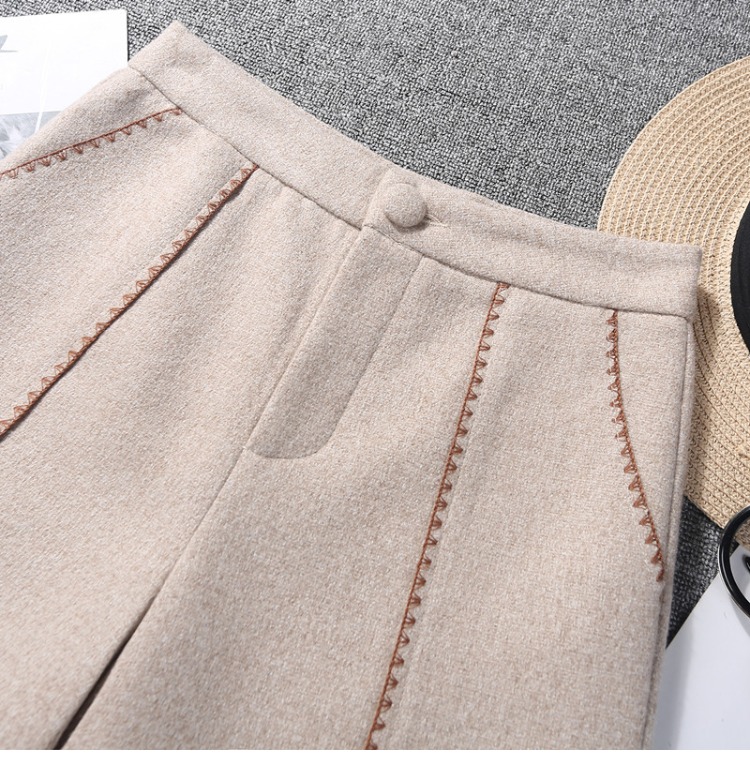 Quần short len ​​nữ mùa đông 2018 thu đông mới eo cao phiên bản Hàn Quốc của quần ống rộng cạp cao thường mặc bên ngoài mặc quần bốt quần đùi cotton nữ mặc nhà