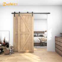 American barn door hanging rail sliding door pulley track silent single track double door overlapping door overlap overlay track
