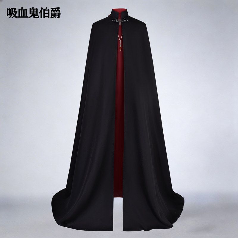 Cross-Border Halloween Vampire Count Cosplay Costume Medieval Dark Style Floor-Length Cloak Cosplay Outfit Cape Cross-Border Halloween Vampire Count Cosplay Costume Medieval Dark Style Floor-Length Cloak Cosplay Outfit Cape