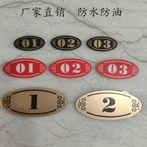 Acrylic high-end digital number plate restaurant dining table number hotel box door number private room door number network