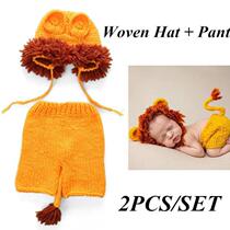 2pcs set Newborn Photography Props Costume Set Lion Ani