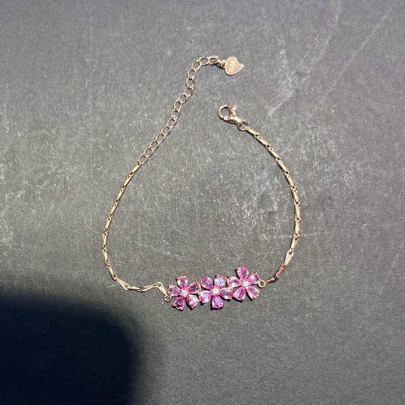 [Highly Recommended] Pink Sapphire Water Drop Bracelet (Variety One) J9874