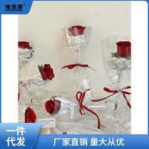 Plastic paper aluminum foil tinfoil bouquet lining silver color hand-kneaded paper floral package flower paper packaging