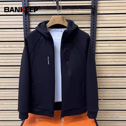 High-End Hooded Jacket for Men 2025 New Spring, Autumn and Winter Fleece-Lined Warm Loose Casual Sweatshirt for Men