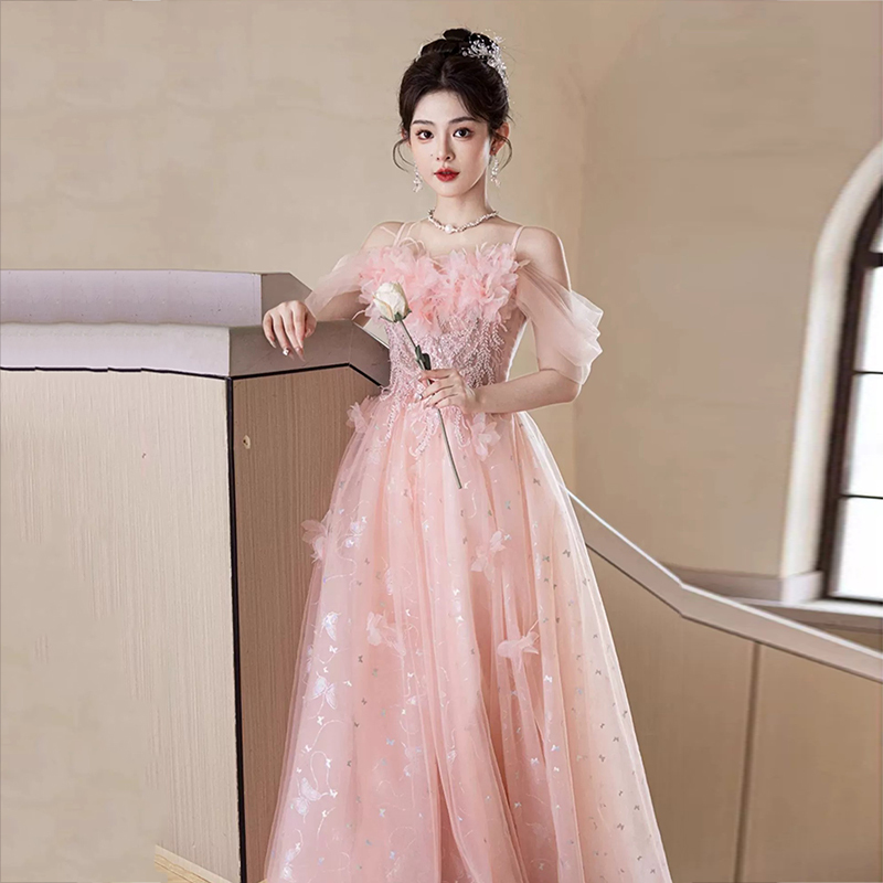 Super Fairy-Like Pink Evening Dress for Women, High-End and Stunning Princess Dress, Toast Dress, Banquet Host, Engagement, 18Th Birthday Super Fairy-Like Pink Evening Dress for Women, High-End and Stunning Princess Dress, Toast Dress, Banquet Host, Engagement, 18Th Birthday