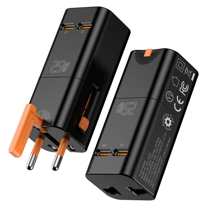Mini Pocket-Sized Gan 25W Fast Charging Adapter Universal Travel Converter Socket for International Use Mini Pocket-Sized Gan 25W Fast Charging Adapter Universal Travel Converter Socket for International Use