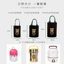 Lunch box bag office worker handbag lunch bag insulation bucket rice pocket aluminum foil thickened rice bucket round bucket with rice bag