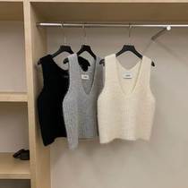 2024 new autumn Korean designer simple basic and versatile knitted vest for women