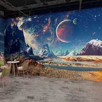 Starry sky wallpaper childrens room universe mural ceiling ceiling decoration wallpaper Internet cafe bar KTV wallpaper