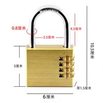 All-copper large four-digit combination lock warehouse door padlock all-metal anti-theft lock door lock cabinet lock