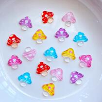50Pcs New Cute Mini Shiny Muroom Resin Figurine Crafts Fla