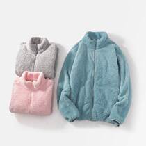 Coral velvet jacket for women polar fleece for outdoor couples double-sided velvet cardigan fleece jacket for men warm and thickened velvet clothes