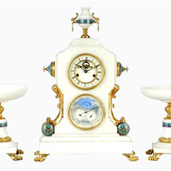 Clocks, marble, classical mechanical clock, stars, sun and moon, table clock, home living room model room, fireplace bar case