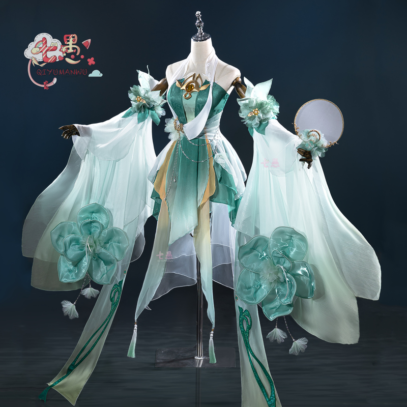 Qiyu Honor of Kings Chang'E Falling Flowers and Light Rain Cosplay Costume Falling Flowers and Light Rain Cosplay Set Women's Clothing C Costume