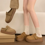 Женские тапочки на платформе, мюли, обувь в стиле Birkenstock Boston, очень толстая массивная платформа, закрытый носок, подходят для носки на улице, коллекция 2026 года, легко надевать