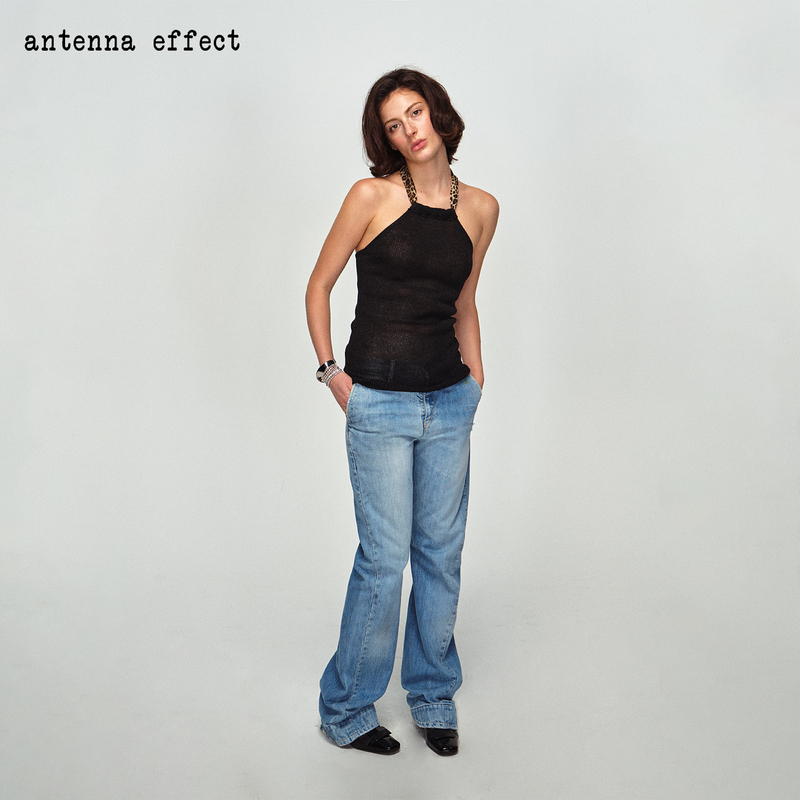 Antenna Effect Retro 90S Vibe Leopard Print Ribbon Halter Neck Backless Camisole and Paper Yarn Vest