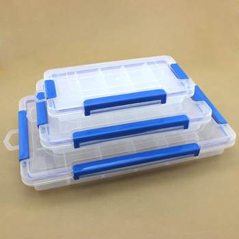 Direct sales new small 15-grid transparent plastic box, three-sided buckle removable storage box, components, fishing gear jewelry storage
