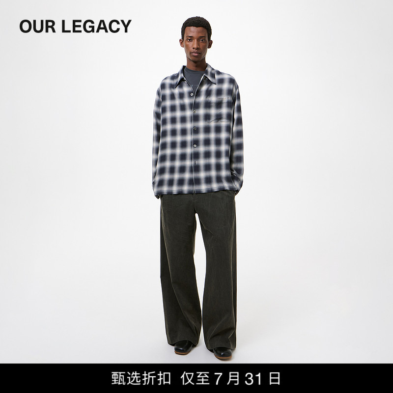 [Selected Special Offer] Our Legacy Men's Every Shirt Black and White Checkered Shirt Casual Top