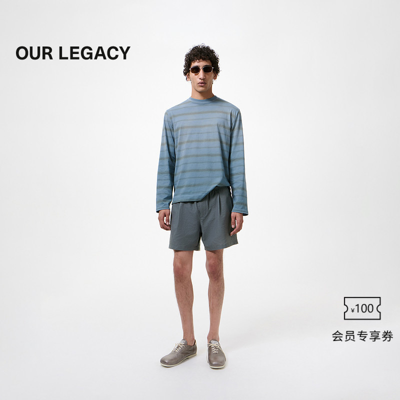 Our Legacy Men's Boxer Trunk Seersucker Boxer Shorts 26 Spring New Sports Shorts