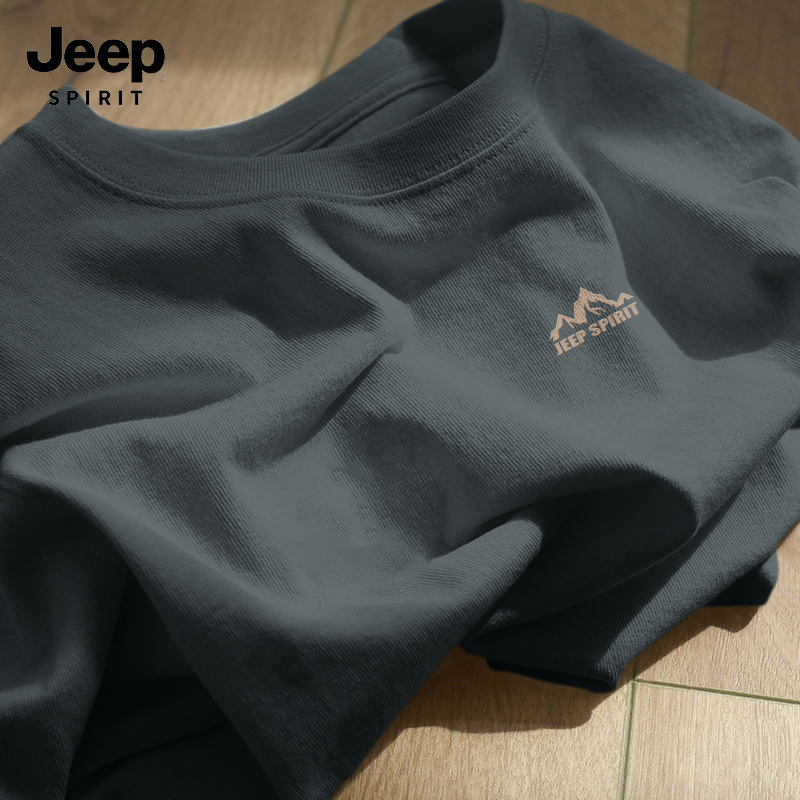 JEEP SPIRIT ジープ Tシャツ メンズ コットン 2025 新作 トップス メンズ ヘビー 夏 メンズ 半袖 G