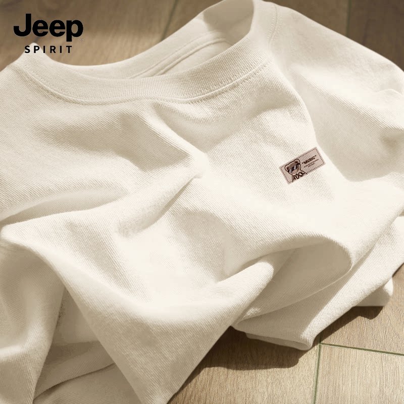 JEEP SPIRIT Футболка Jeep мужская хлопковая 2026 новый топ мужской летний бренд tide мужская футболка с короткими рукавами G