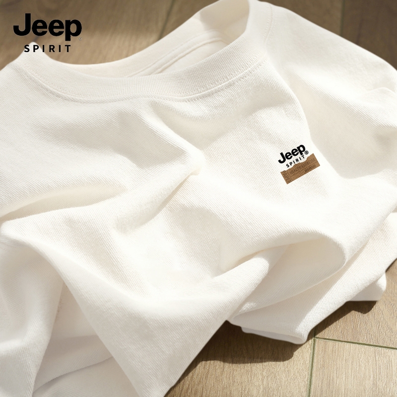 Мужская футболка с длинными рукавами из чистого хлопка JEEP Jeep, осенние топы 2025 года, мужские футболки больших размеров для мальчиков, G