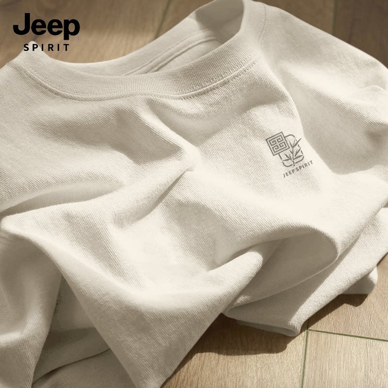 Мужская футболка JEEP SPIRIT, новинка 2026 года, мужская хлопковая футболка бренда tide, летняя мужская футболка с короткими рукавами G