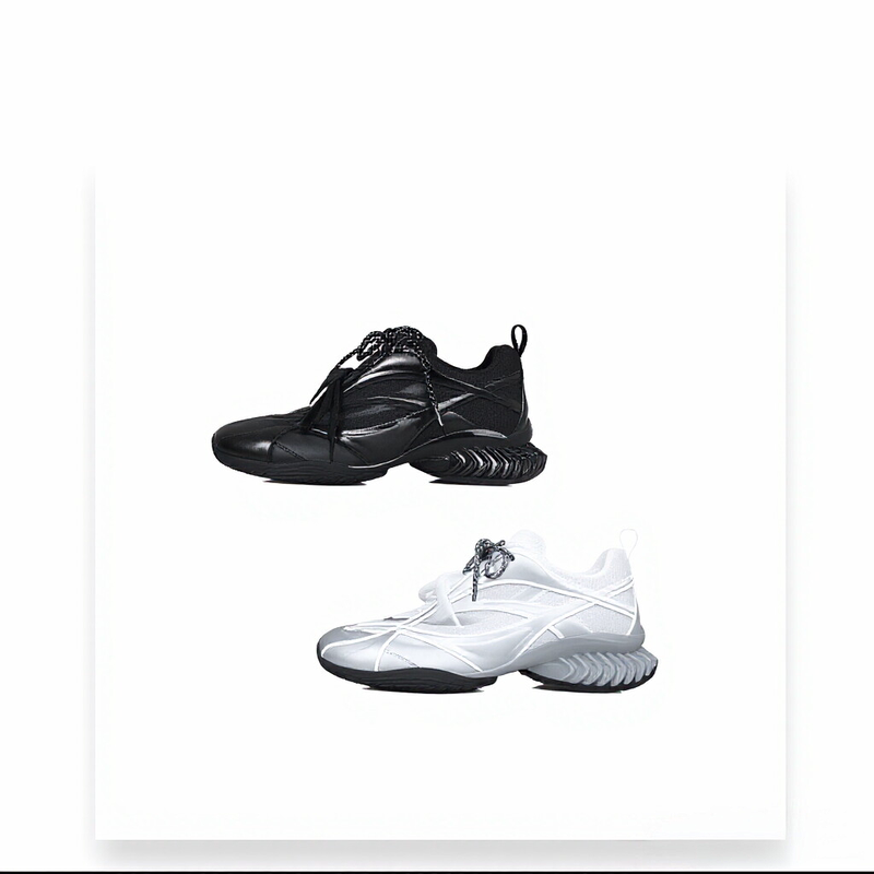 【New on Ami】【Highly Recommended, Must Buy】【Approximately 4Cm】Black and Silver Color-Blocking Breathable Dad Shoes